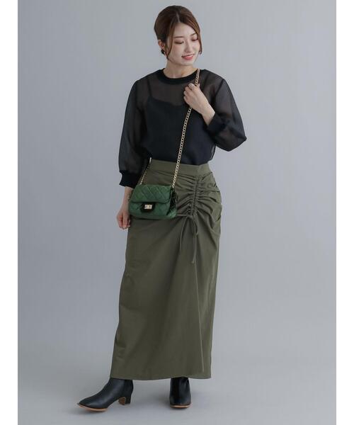 Te chichi（テチチ）の「シアーオーガンジープルオーバー（シャツ/ブラウス・レディース・ブラック/カーキ/チャコールグレー・F）」の21枚目の写真