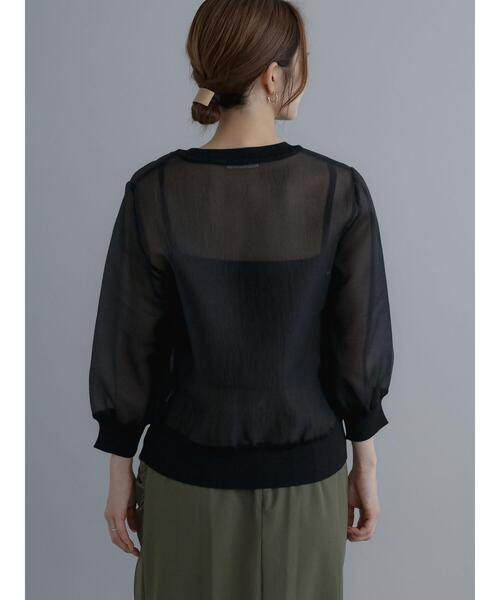 Te chichi（テチチ）の「シアーオーガンジープルオーバー（シャツ/ブラウス・レディース・ブラック/カーキ/チャコールグレー・F）」の5枚目の写真
