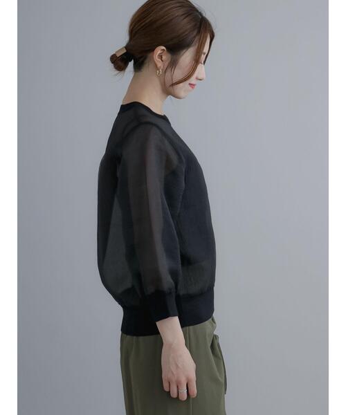 Te chichi（テチチ）の「シアーオーガンジープルオーバー（シャツ/ブラウス・レディース・ブラック/カーキ/チャコールグレー・F）」の6枚目の写真