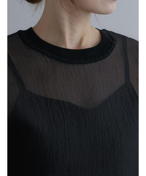 Te chichi（テチチ）の「シアーオーガンジープルオーバー（シャツ/ブラウス・レディース・ブラック/カーキ/チャコールグレー・F）」の7枚目の写真