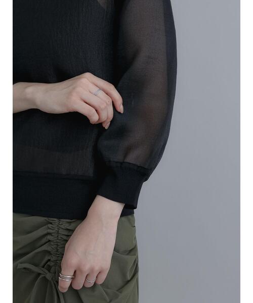 Te chichi（テチチ）の「シアーオーガンジープルオーバー（シャツ/ブラウス・レディース・ブラック/カーキ/チャコールグレー・F）」の8枚目の写真