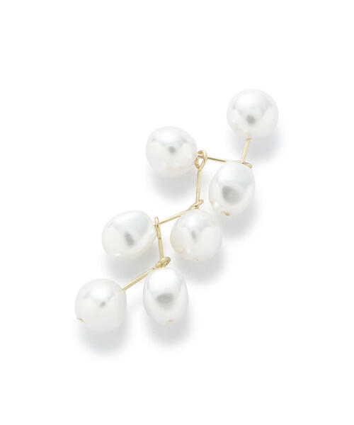EDIT COLOGNE（エディットコロン）の「パールドロップピアス（ピアス（両耳用）・レディース・ホワイト・ﾌﾘ-）」の5枚目の写真