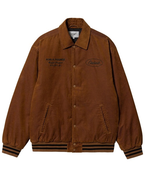 Carhartt WIP(カーハートダブリューアイピー)の「Carhartt WIP/カーハートダブリューアイピー RUGGED LETTERMANJACKET バーシティジャケット コーデュロイ I032436(スタジャン・メンズ・ブラウン/ダークネイビー/グリーン・M/L/XL/S)」の10枚目の写真