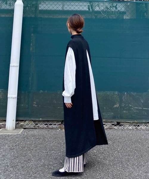 CORNERS by KR（コーナーズバイケーアール）の「CORNERS by KR 2wayハイネックスリットニットワンピ（ワンピース・レディース・ブラック/ベージュ/グレー・M）」の13枚目の写真