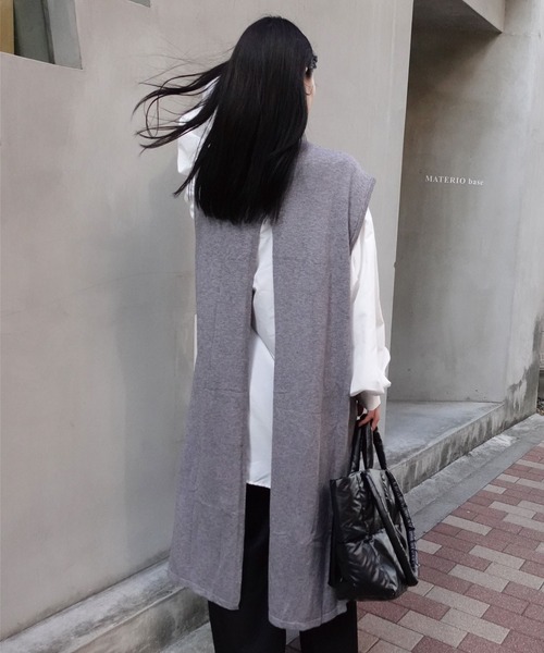 CORNERS by KR（コーナーズバイケーアール）の「CORNERS by KR 2wayハイネックスリットニットワンピ（ワンピース・レディース・ブラック/ベージュ/グレー・M）」の15枚目の写真