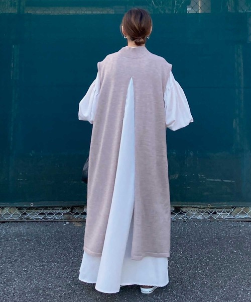 CORNERS by KR（コーナーズバイケーアール）の「CORNERS by KR 2wayハイネックスリットニットワンピ（ワンピース・レディース・ブラック/ベージュ/グレー・M）」の21枚目の写真