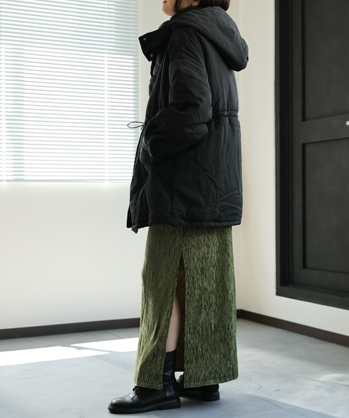 5DSL パディングジャケット フード付き セール】フードパディングスタンドビッグブルゾン/パディング