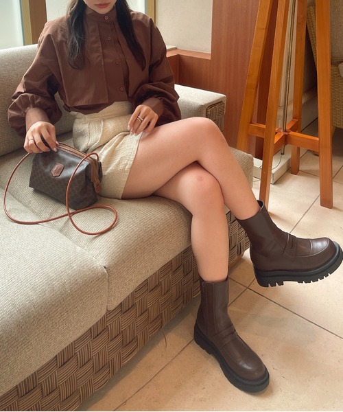 Ambre Ciel(アンブルシエル)の「ケープバンドカラーシャツ/【WEB/EC限定商品】(シャツ/ブラウス・レディース・ダークブラウン/オフホワイト・FREE)」の15枚目の写真