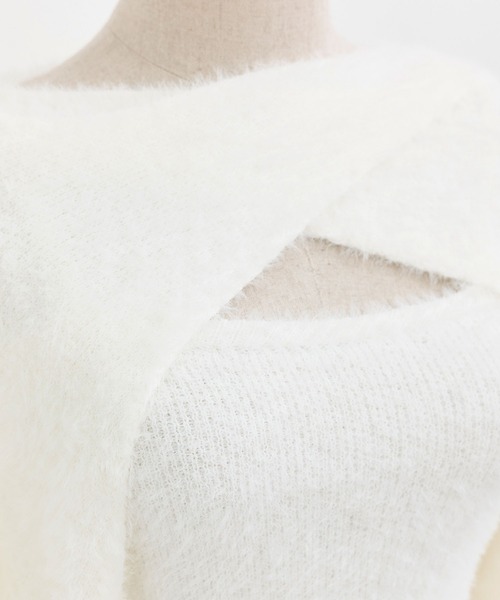Crea titty&Co. PETIT（クレアティティーアンドコープチ）の「【Crea titty&Co.PETIT 】デコルテオープンニットトップス（ニット/セーター・レディース・ホワイト/ブラック・FREE）」の15枚目の写真
