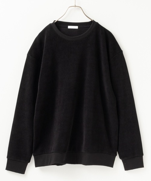 URBAN COLLECTION（アーバンコレクション）の「URBAN COLLECTION 針抜きモールクルーネックトレーナー（スウェット・メンズ・グレイッシュベージュ/ブラウン系その他/ブラック・M/XL/L）」の2枚目の写真