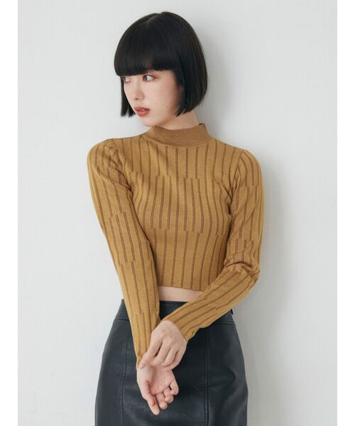 MURUA（ムルーア）の「ランダムリブニット（ニット/セーター・レディース・グレー/ブラック/マスタード/ブルー・FREE）」の5枚目の写真