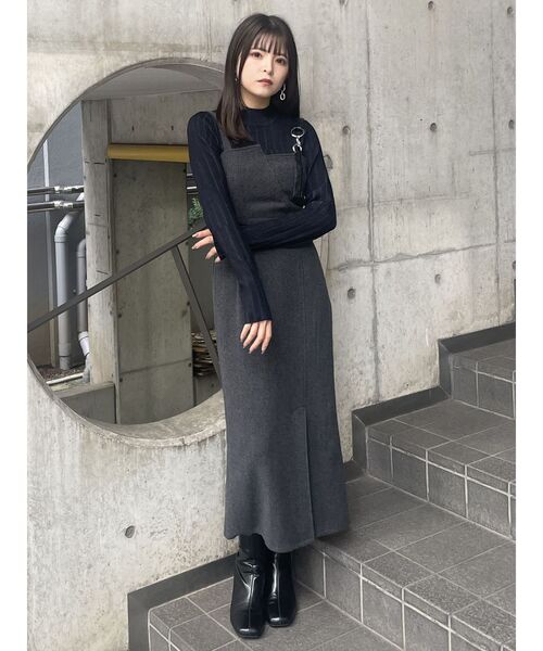 MURUA（ムルーア）の「ランダムリブニット（ニット/セーター・レディース・グレー/ブラック/マスタード/ブルー・FREE）」の8枚目の写真