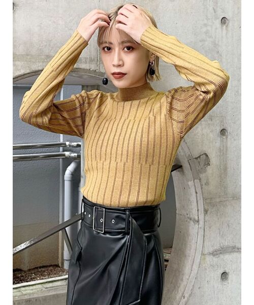 MURUA（ムルーア）の「ランダムリブニット（ニット/セーター・レディース・グレー/ブラック/マスタード/ブルー・FREE）」の11枚目の写真