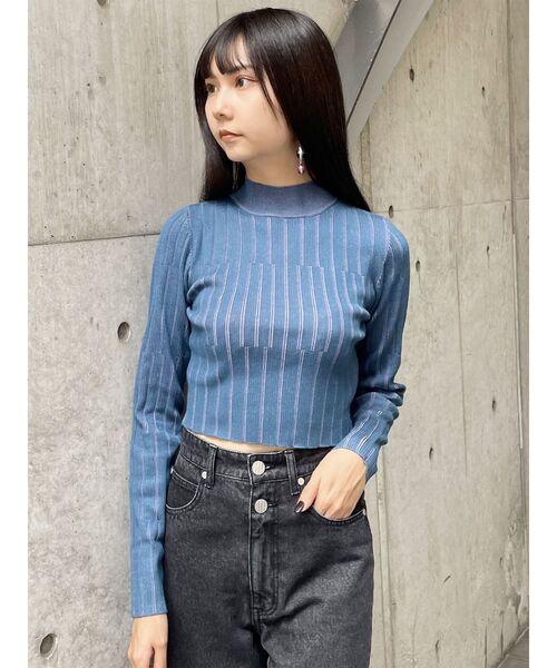 MURUA（ムルーア）の「ランダムリブニット（ニット/セーター・レディース・グレー/ブラック/マスタード/ブルー・FREE）」の15枚目の写真