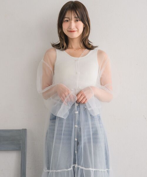 RETRO GIRL(レトロガール)の「チュールOP(ワンピース・レディース・ブラック/オフホワイト・FREE)」の7枚目の写真