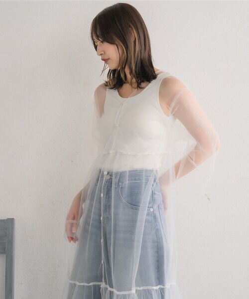 RETRO GIRL(レトロガール)の「チュールOP(ワンピース・レディース・ブラック/オフホワイト・FREE)」の8枚目の写真