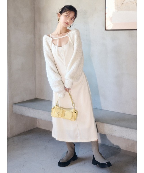 LILY BROWN（リリーブラウン）の「トラックソールニットショートブーツ（パンプス・レディース・アイボリー/ブラック/カーキ・LARGE/SMALL/MEDIUM）」の5枚目の写真