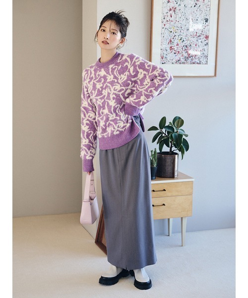 LILY BROWN（リリーブラウン）の「トラックソールニットショートブーツ（パンプス・レディース・アイボリー/ブラック/カーキ・LARGE/SMALL/MEDIUM）」の6枚目の写真