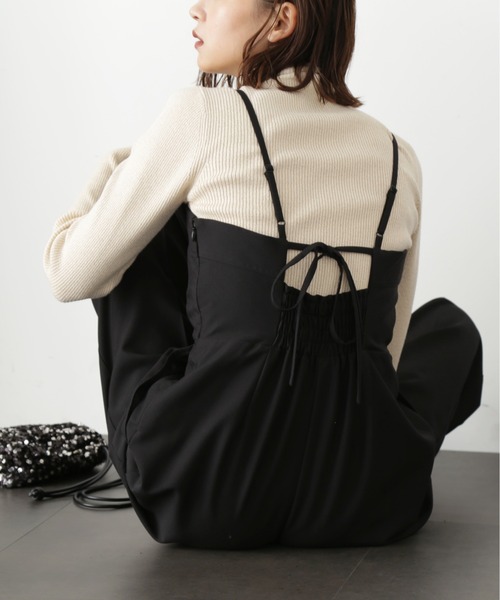 FREE'S MART（フリーズマート）の「バックリボンオールインワン（つなぎ/オールインワン・レディース・グレー/ブラック・SMALL/MEDIUM）」の3枚目の写真