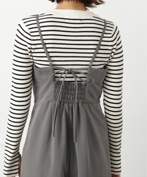 FREE'S MART（フリーズマート）の「バックリボンオールインワン（つなぎ/オールインワン・レディース・グレー/ブラック・SMALL/MEDIUM）」の11枚目の写真