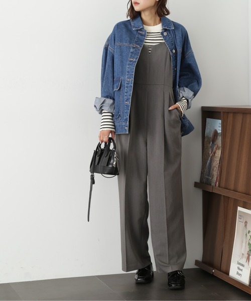 FREE'S MART（フリーズマート）の「バックリボンオールインワン（つなぎ/オールインワン・レディース・グレー/ブラック・SMALL/MEDIUM）」の10枚目の写真