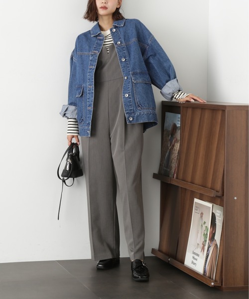 FREE'S MART（フリーズマート）の「バックリボンオールインワン（つなぎ/オールインワン・レディース・グレー/ブラック・SMALL/MEDIUM）」の7枚目の写真