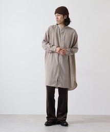 バンドカラーロングシャツ