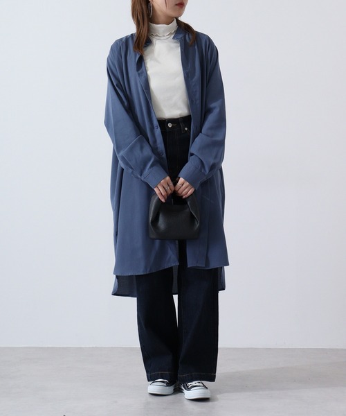 revertical(リバーティカル)の「バンドカラーロングシャツ(シャツ/ブラウス・メンズ・グレイッシュベージュ/ブラック/ブルー・L/M)」の3枚目の写真