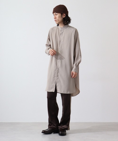 revertical(リバーティカル)の「バンドカラーロングシャツ(シャツ/ブラウス・メンズ・グレイッシュベージュ/ブラック/ブルー・L/M)」の8枚目の写真