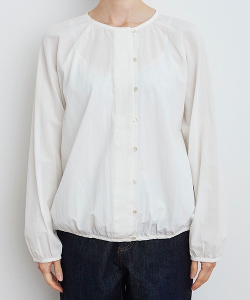 PAR ICI（パーリッシィ）の「ナチュラルトリプルワッシャー/ストライプ ボタンブラウス（シャツ/ブラウス・レディース・ホワイト/ネイビー/サックスブルー・FREE）」の15枚目の写真