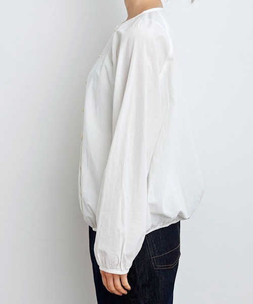 PAR ICI（パーリッシィ）の「ナチュラルトリプルワッシャー/ストライプ ボタンブラウス（シャツ/ブラウス・レディース・ホワイト/ネイビー/サックスブルー・FREE）」の16枚目の写真