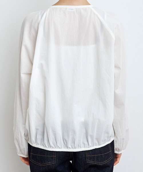 PAR ICI（パーリッシィ）の「ナチュラルトリプルワッシャー/ストライプ ボタンブラウス（シャツ/ブラウス・レディース・ホワイト/ネイビー/サックスブルー・FREE）」の17枚目の写真