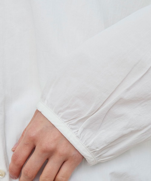 PAR ICI（パーリッシィ）の「ナチュラルトリプルワッシャー/ストライプ ボタンブラウス（シャツ/ブラウス・レディース・ホワイト/ネイビー/サックスブルー・FREE）」の20枚目の写真