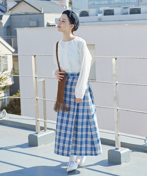 PAR ICI（パーリッシィ）の「ナチュラルトリプルワッシャー/ストライプ ボタンブラウス（シャツ/ブラウス・レディース・ホワイト/ネイビー/サックスブルー・FREE）」の7枚目の写真