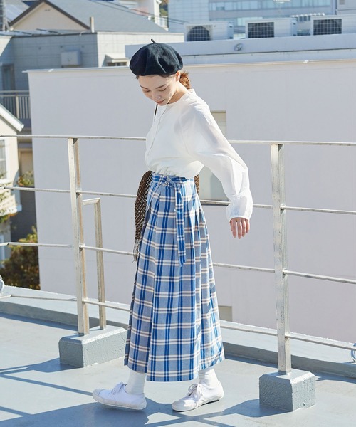 PAR ICI（パーリッシィ）の「ナチュラルトリプルワッシャー/ストライプ ボタンブラウス（シャツ/ブラウス・レディース・ホワイト/ネイビー/サックスブルー・FREE）」の8枚目の写真