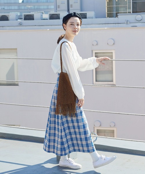 PAR ICI（パーリッシィ）の「ナチュラルトリプルワッシャー/ストライプ ボタンブラウス（シャツ/ブラウス・レディース・ホワイト/ネイビー/サックスブルー・FREE）」の9枚目の写真