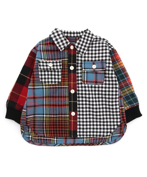 BREEZE（ブリーズ）の「【あったか】ネル起毛チェックシャツ（シャツ/ブラウス・キッズ・レッド/グリーン/レインボー・120/110/140/80/100/90/130）」の3枚目の写真