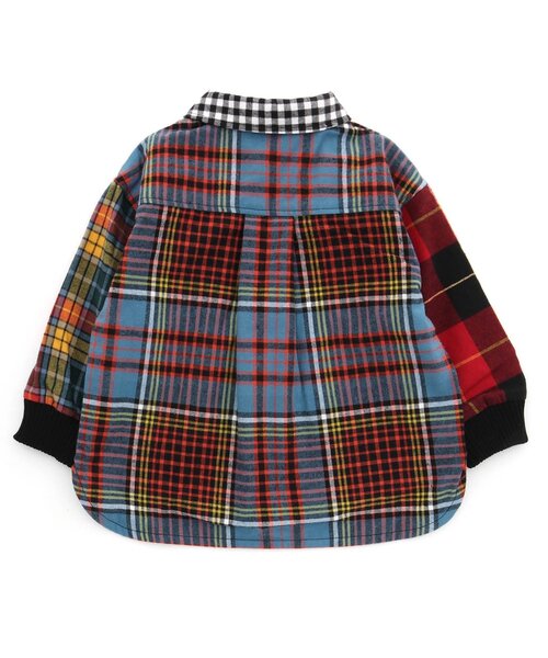 BREEZE（ブリーズ）の「【あったか】ネル起毛チェックシャツ（シャツ/ブラウス・キッズ・レッド/グリーン/レインボー・120/110/140/80/100/90/130）」の5枚目の写真