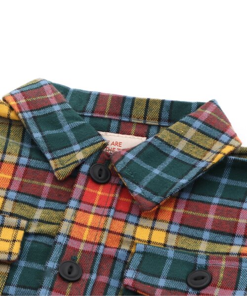 BREEZE（ブリーズ）の「【あったか】ネル起毛チェックシャツ（シャツ/ブラウス・キッズ・レッド/グリーン/レインボー・120/110/140/80/100/90/130）」の7枚目の写真