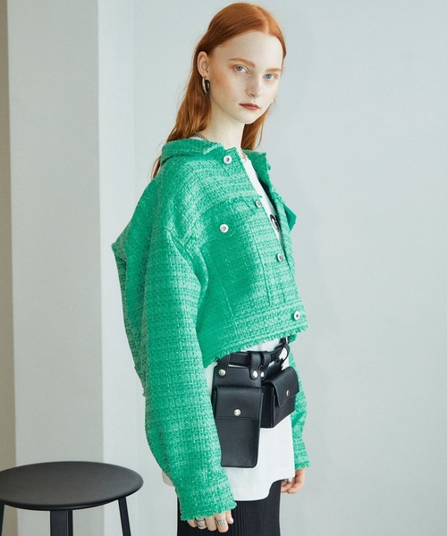 ELLEgirl(エルガール)の「ヴィーガンレザーベルトバッグ【ELLEgirl/エル ガール】(ボディバッグ/ウエストポーチ・レディース・シルバー/ブラック・FREE)」の6枚目の写真