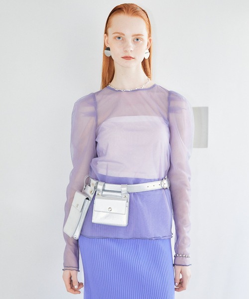 ELLEgirl(エルガール)の「ヴィーガンレザーベルトバッグ【ELLEgirl/エル ガール】(ボディバッグ/ウエストポーチ・レディース・シルバー/ブラック・FREE)」の20枚目の写真