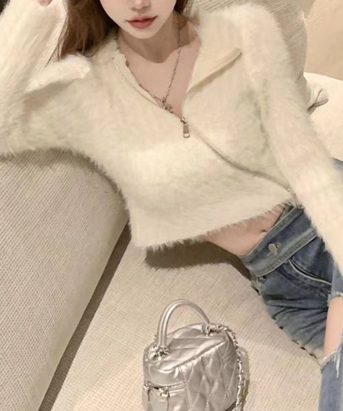 gossip!ロサンゼルス(ゴシップロサンゼルス)の「ショートななめファスナーカーディガン(カーディガン/ボレロ・レディース・ホワイト/カーキ/ブラック・FREE)」の14枚目の写真
