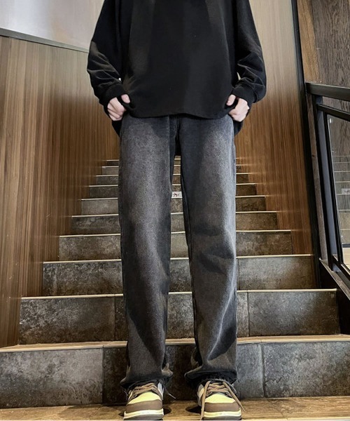 Auntie Rosa（アンティローザ）の「ビンテージウォッシュジップスリットデニムパンツ（デニムパンツ・メンズ・ブルー/ブラック・MEDIUM/X-LARGE/LARGE）」の7枚目の写真