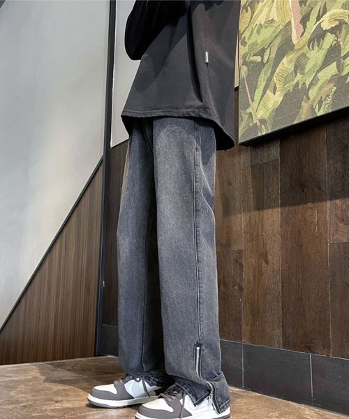 Auntie Rosa（アンティローザ）の「ビンテージウォッシュジップスリットデニムパンツ（デニムパンツ・メンズ・ブルー/ブラック・MEDIUM/X-LARGE/LARGE）」の4枚目の写真