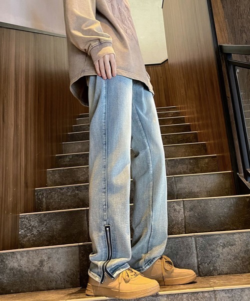 Auntie Rosa（アンティローザ）の「ビンテージウォッシュジップスリットデニムパンツ（デニムパンツ・メンズ・ブルー/ブラック・MEDIUM/X-LARGE/LARGE）」の8枚目の写真