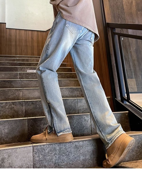 Auntie Rosa（アンティローザ）の「ビンテージウォッシュジップスリットデニムパンツ（デニムパンツ・メンズ・ブルー/ブラック・MEDIUM/X-LARGE/LARGE）」の15枚目の写真