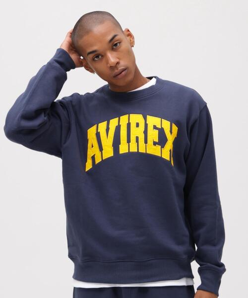 【みわ】 スウェット ウィメンズネイビー Lサイズ DAILY/デイリー》CREW NECK SWEAT LOGO / クルーネック スウェット
