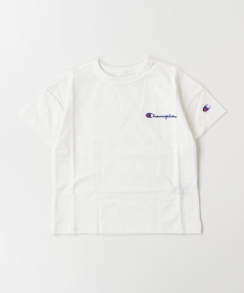 Champion（チャンピオン）の「CHAMPION/チャンピオン Champion/チャンピオン キッズ Tシャツ 胸ロゴ ベーシックアイテム CK-Z304（Tシャツ/カットソー・キッズ・イエロー/ホワイト/グリーン/ブラック/ターコイズブルー・130cm/120cm/110cm/100cm/160cm/150cm/140cm）」の2枚目の写真