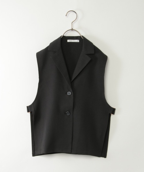 ikka(イッカ)の「【親子コーデ】テーラージレベスト(120~160cm)(ベスト・キッズ・ベージュ/ブラック・140/130/160/150/120)」の1枚目の写真