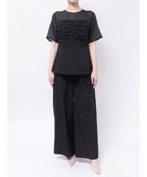 LAGUNAMOON（ラグナムーン）の「LADYギャザーペプラムパンツドレス 結婚式 お呼ばれ（パンツドレス・レディース・ブラック/ブルー・MEDIUM/SMALL）」の17枚目の写真